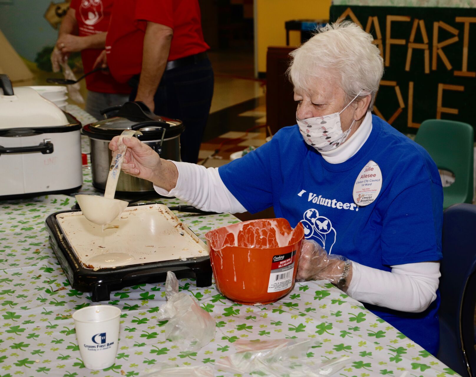 Discovery Center omelet breakfast, Councilwoman Julie Allesee